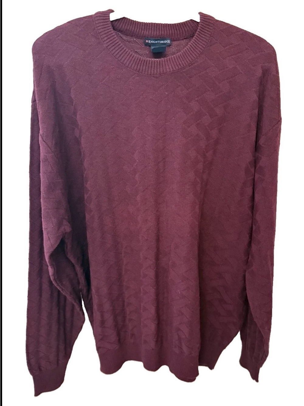 Knightsbridge Men's Burgundy Crewneck Sweater Size Large